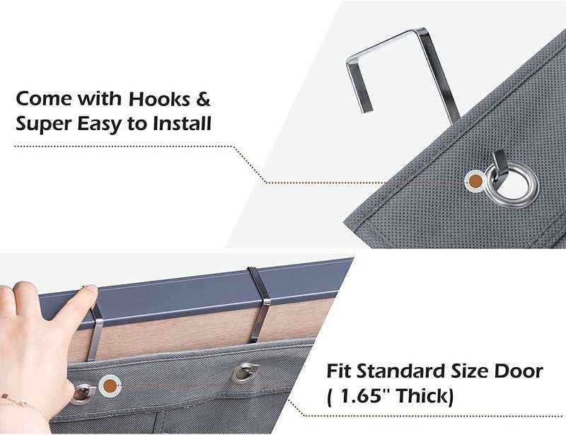 ANZORG 2 Packs Over The Door Hanging Closet Shoes Holder Organizer Shoe Storage Shoe Rack with 6 Pockets (Fabric Pockets) - Image 3